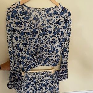 Two piece American Eagle Floral boho outfit set